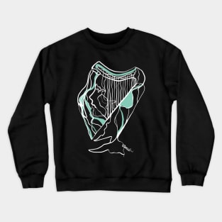 Single Line - Harpist (White) Crewneck Sweatshirt